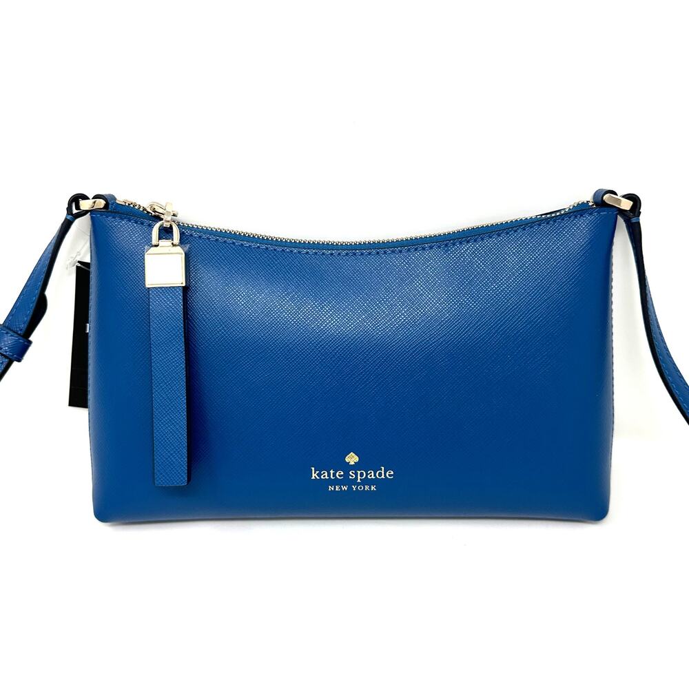 Kate Spade Sadie Crossbody Purse Sapphire Ice Blue Leather KE594